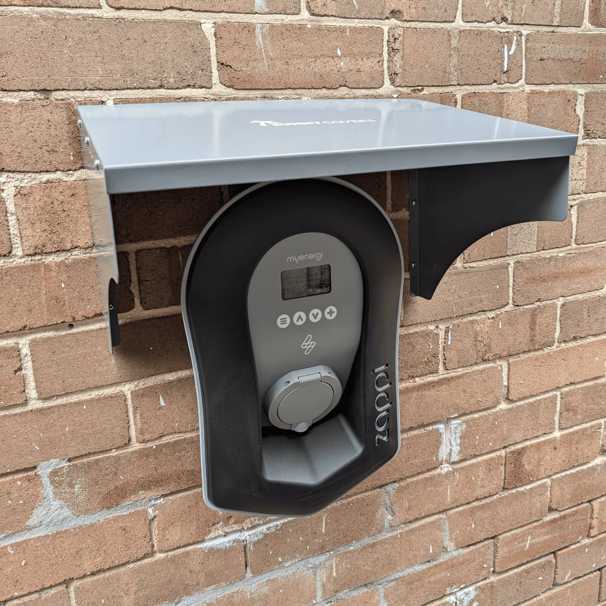 EV Charger Cover in Basalt installed over a Zappi charger
