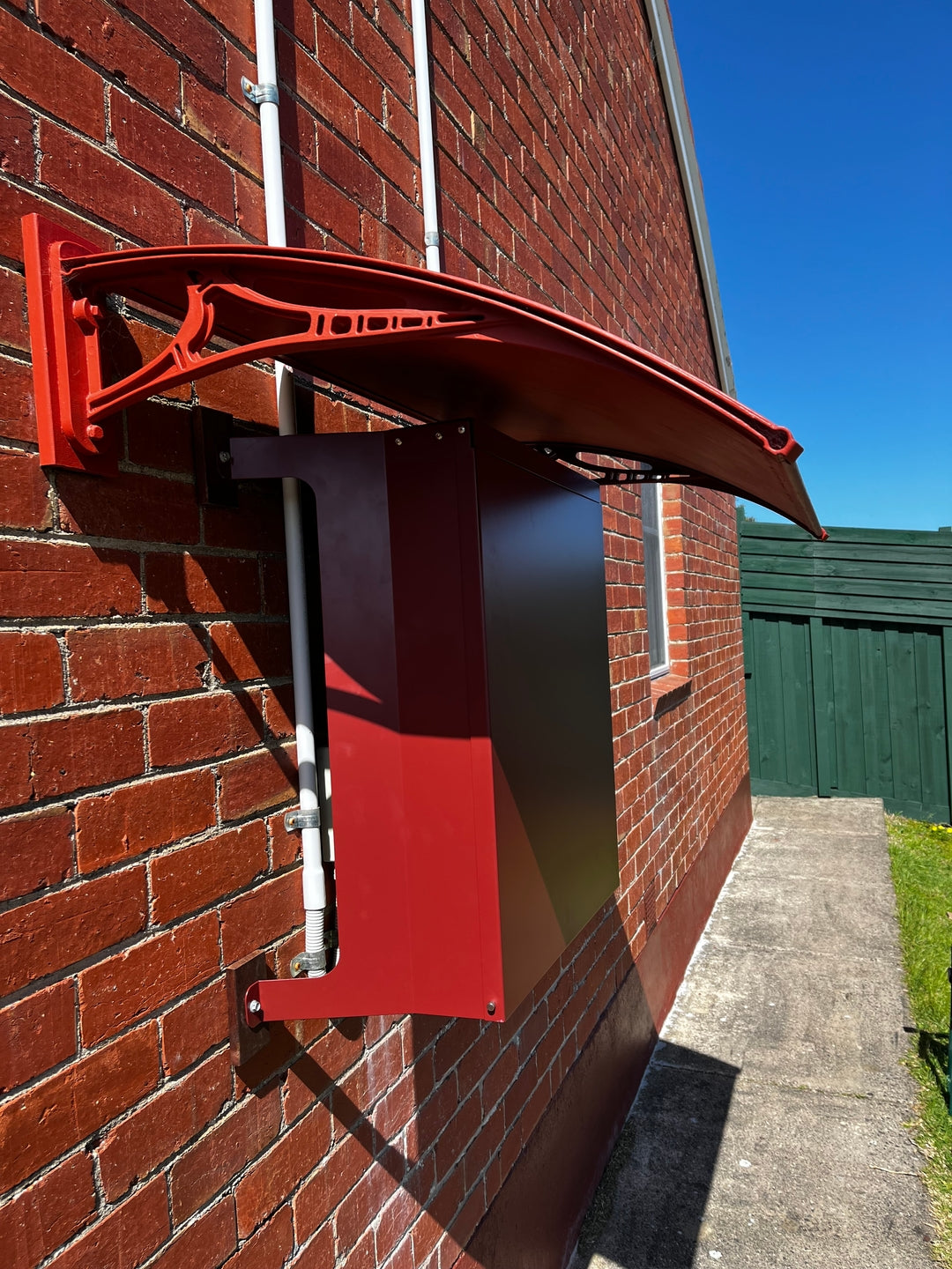 Large Solar Inverter Cover in Manor Red installed - customer photo