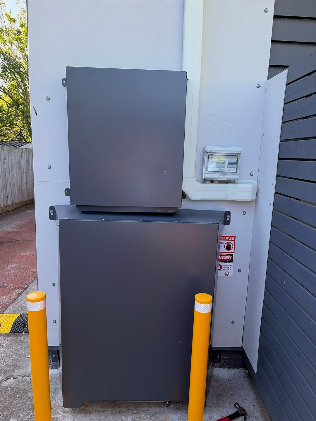 Large Solar Inverter Cover in Ironstone installed - customer photo