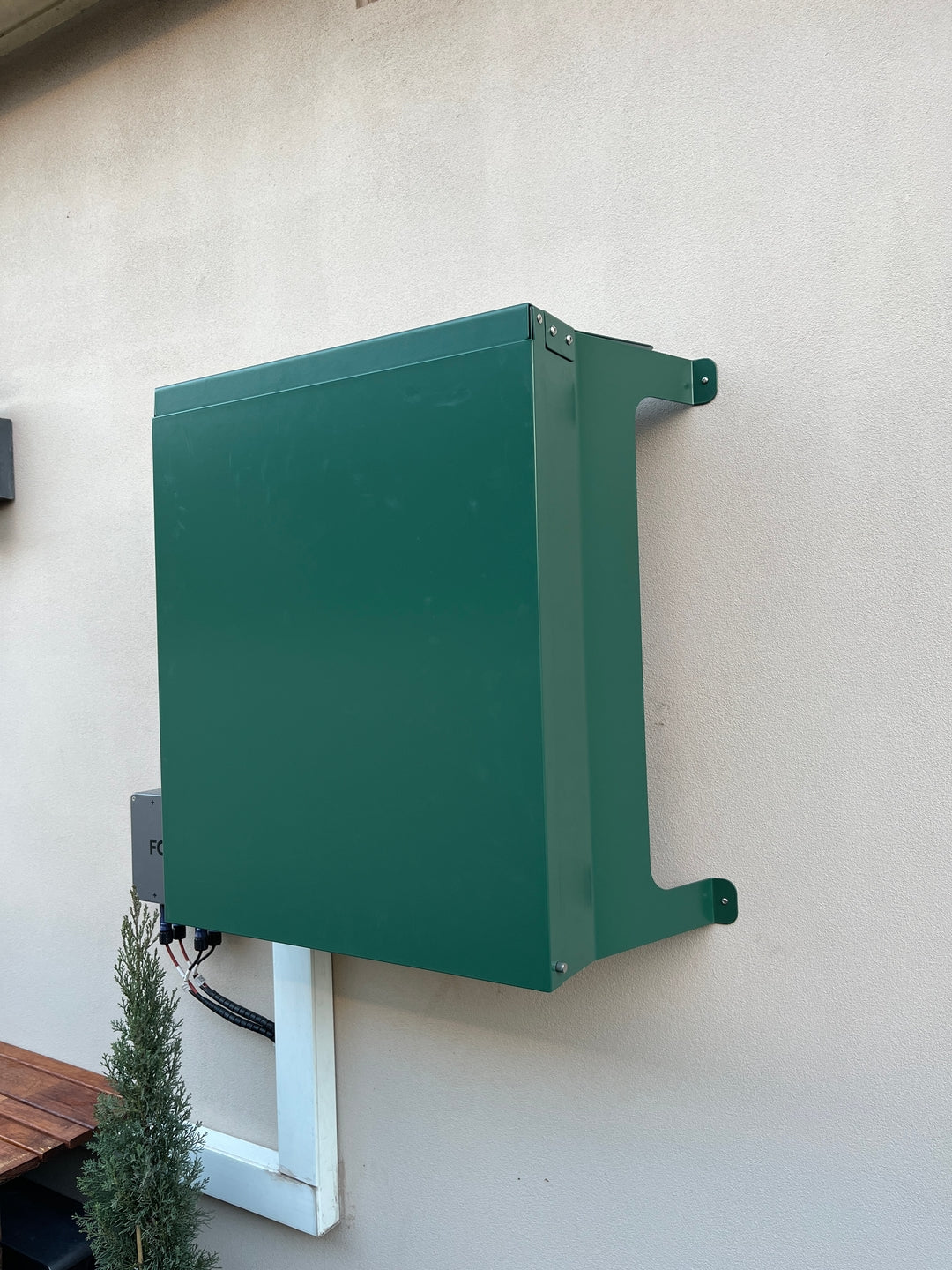Solar Inverter Cover in Cottage Green installed - customer photo